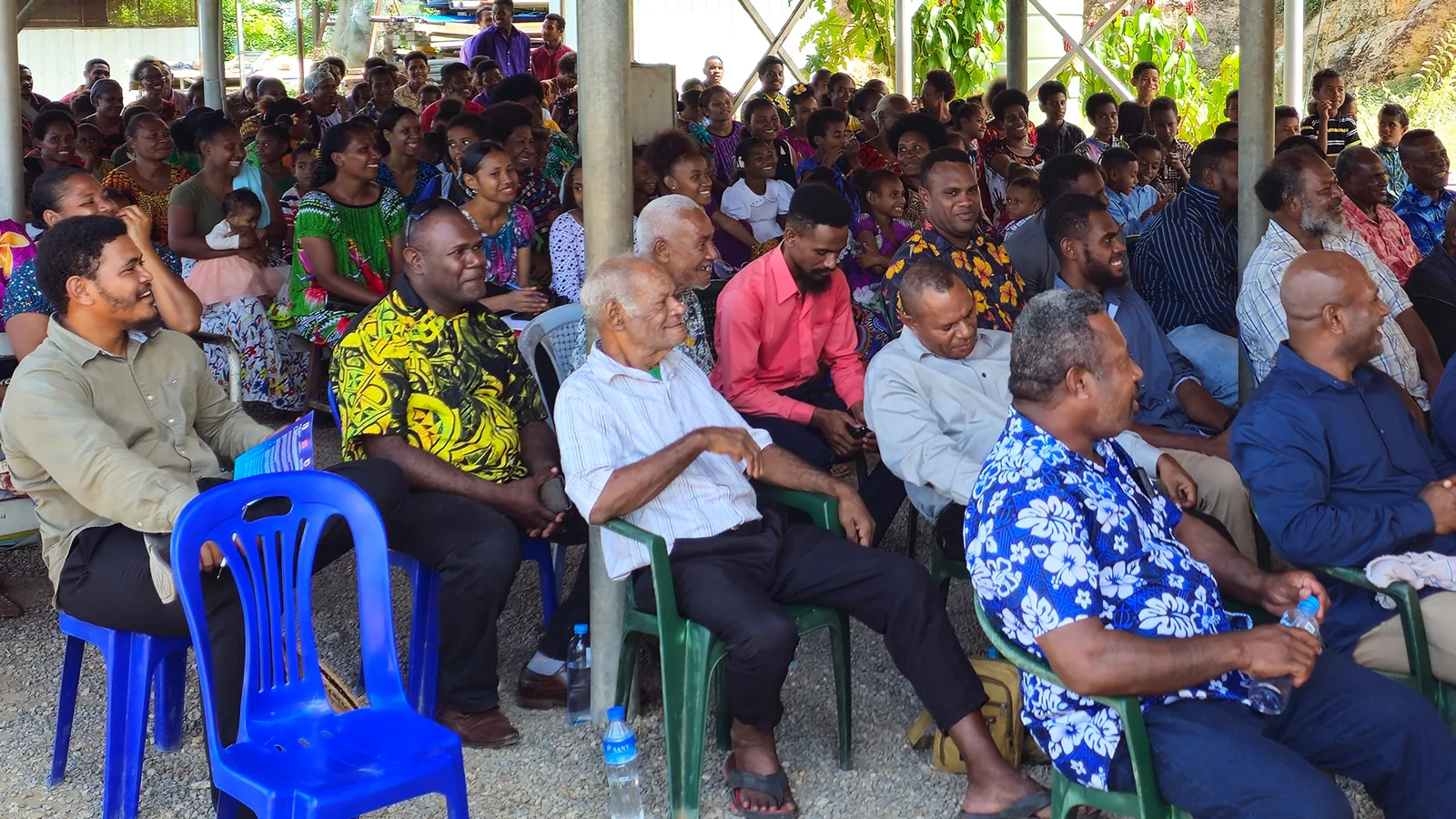 People gathered for a Voice of Truth Ministry service