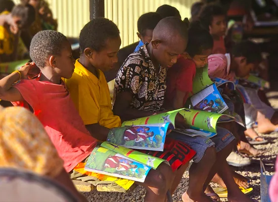 Children sharing an activity at a ministry gathering